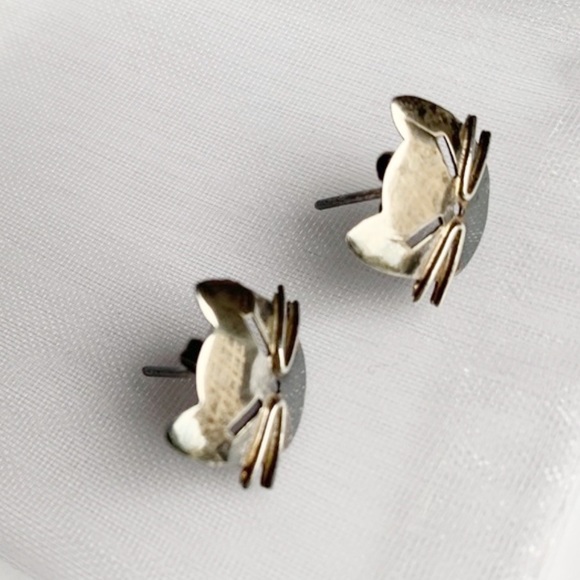 Vintage Sterling Cat earrings - Picture 2 of 6